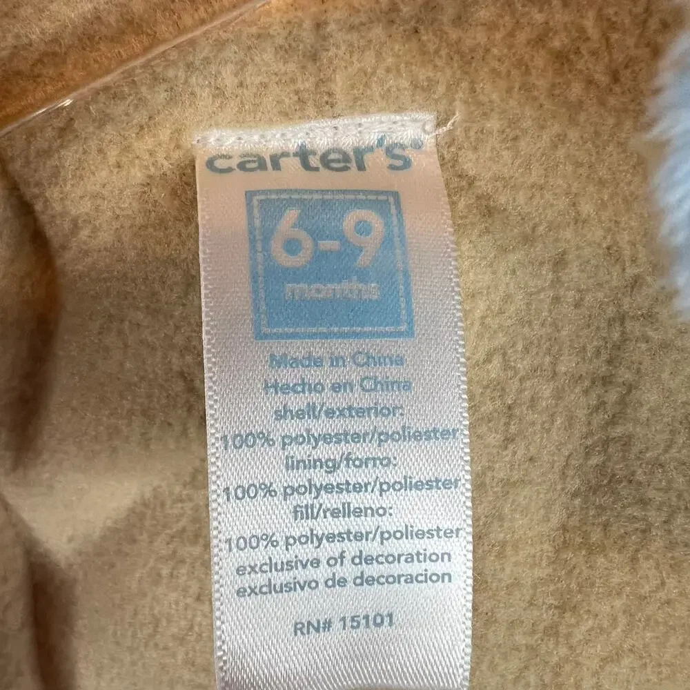 CARTER'S Baby Boy Puppy Pram Coveralls Snowsuit Bunting in Light Blue Sz 6-9 mo.
